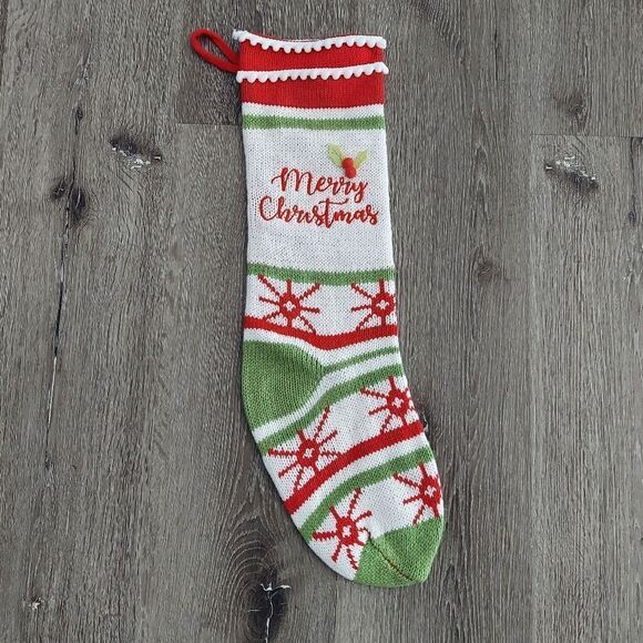 Holiday Christmas Knit Stocking - Picture 1 of 3